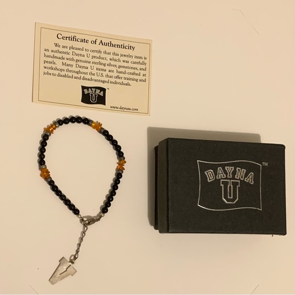 VANDERBILT UNIVERSITY GENUINE CHARM V BRACELET STERLING SILVER PEARLS GEMSTONE - Picture 11 of 15